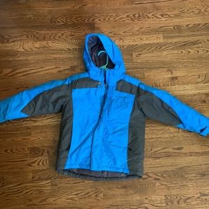 Sz 8 Columbia Black/Blue Winter Ski Snowboard Jacket